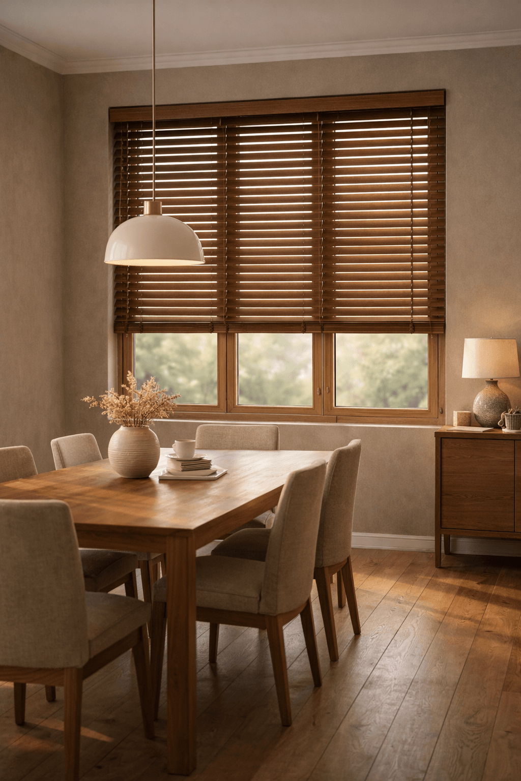 Jaluzea NATIVA Walnut in dining elegant
